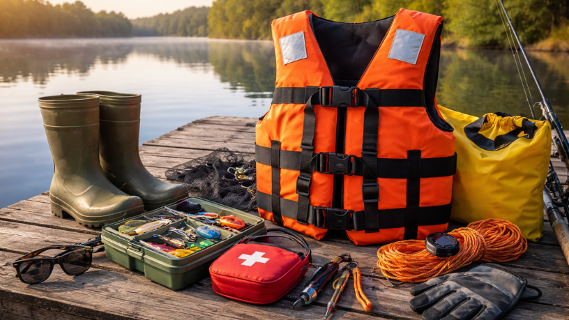 Joel Alves explica que utilizar equipamento de segurança adequado torna a pescaria mais tranquila e segura.