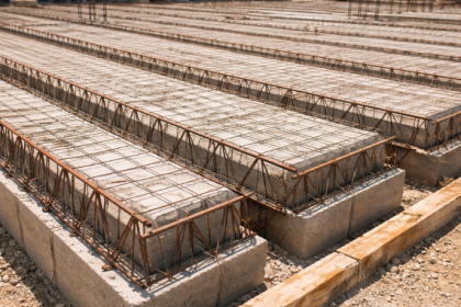 Boas práticas e riscos estruturais na montagem e escoramento de lajes treliçadas, analisados por Valderci Malagosini Machado.