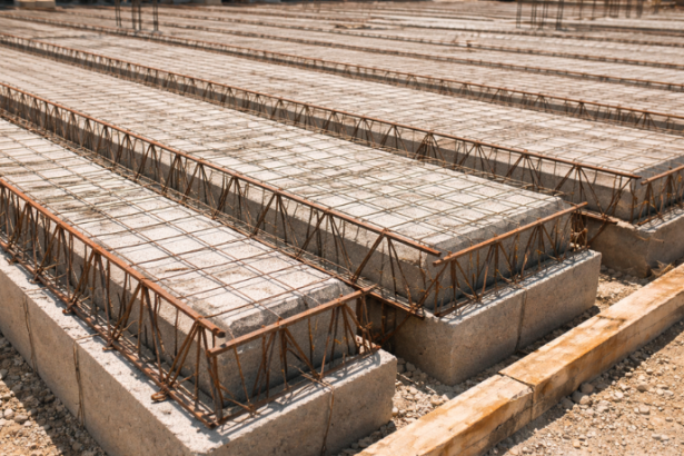 Boas práticas e riscos estruturais na montagem e escoramento de lajes treliçadas, analisados por Valderci Malagosini Machado.