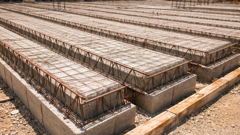 Boas práticas e riscos estruturais na montagem e escoramento de lajes treliçadas, analisados por Valderci Malagosini Machado.