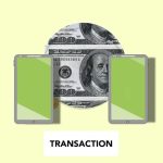 Ilustração isométrica de celulares realizando uma transferência de dinheiro online sobre fundo claro